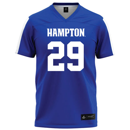 Hampton - NCAA Football : Keyon Stoutemire - Blue Football Jersey-0