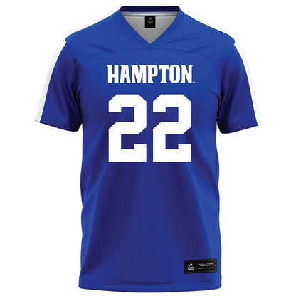 Hampton - NCAA Football : Mekhi Madison - Blue Football Jersey-0