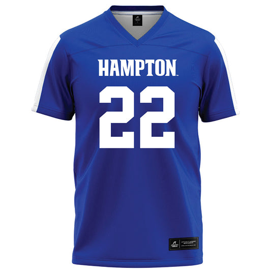 Hampton - NCAA Football : Mekhi Madison - Blue Football Jersey-0
