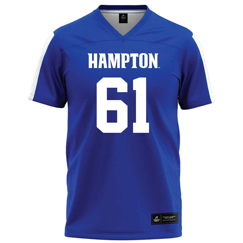 Hampton - NCAA Football : Christian Hood - Blue Football Jersey-0