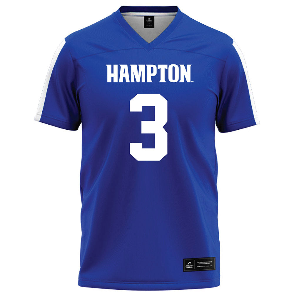 Hampton - NCAA Football : TreVon Taylor - Blue Football Jersey-0