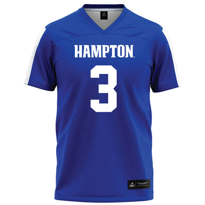 Hampton - NCAA Football : TreVon Taylor - Blue Football Jersey-0