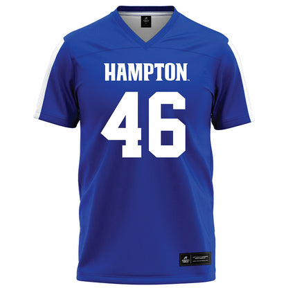 Hampton - NCAA Football : Derien Terry - Blue Football Jersey-0