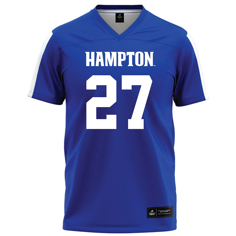 Hampton - NCAA Football : Larrell Sharp - Blue Football Jersey-0