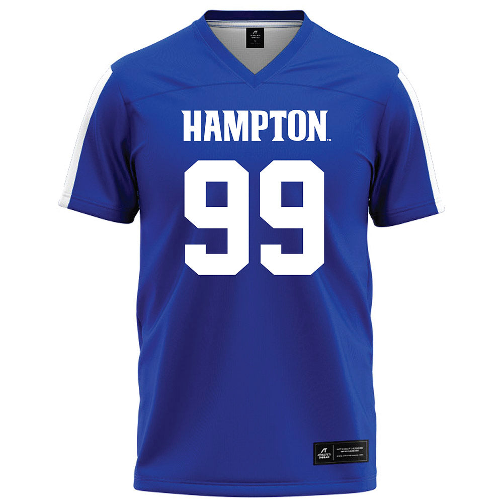 Hampton - NCAA Football : Javen Johnson - Blue Football Jersey-0