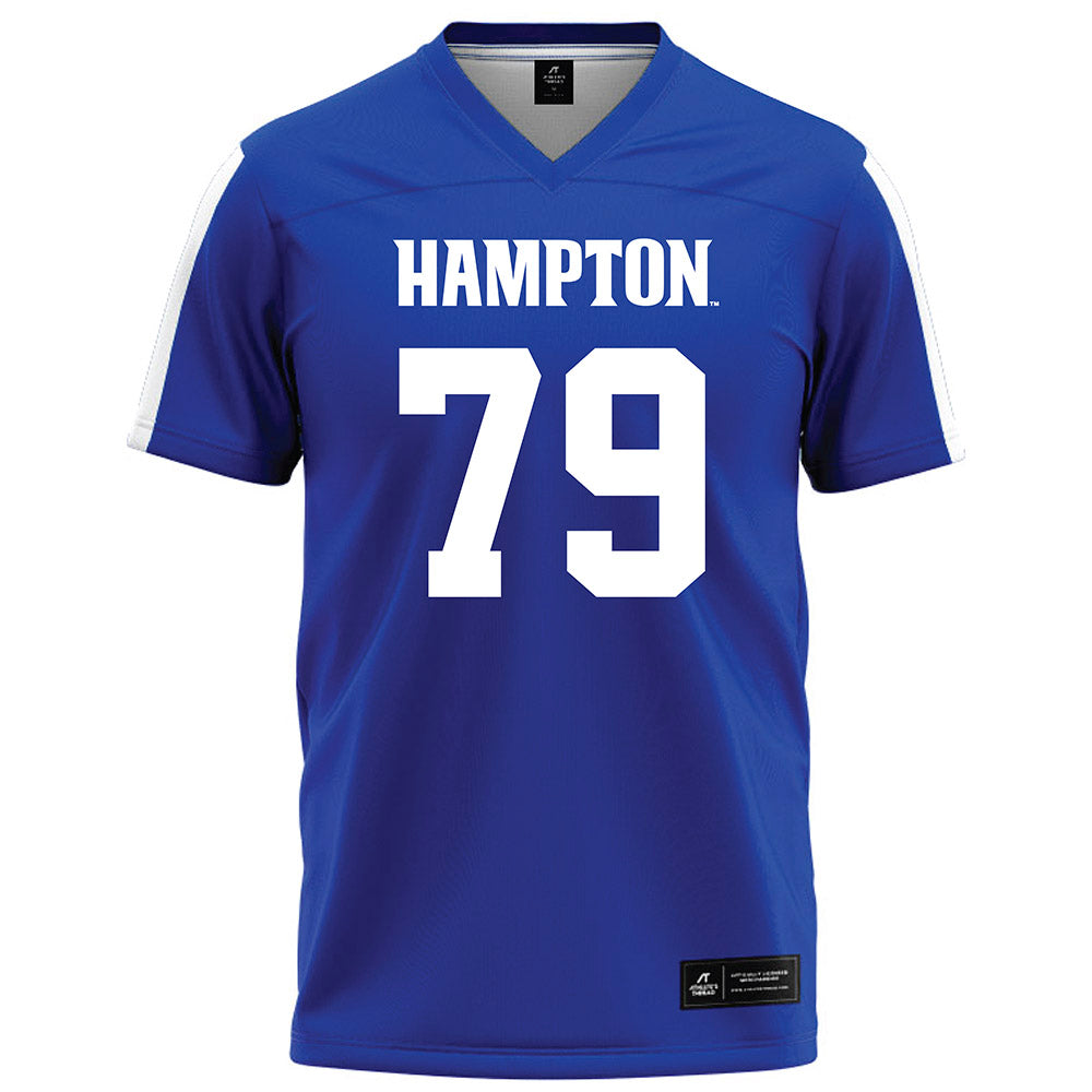 Hampton - NCAA Football : Collen Jackson - Blue Football Jersey-0