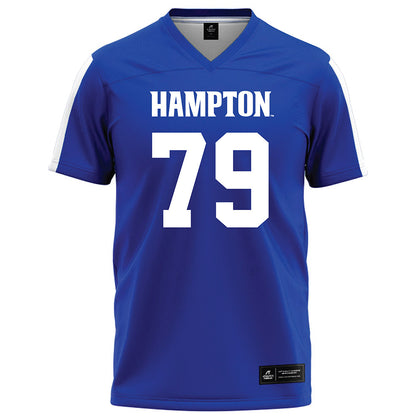 Hampton - NCAA Football : Collen Jackson - Blue Football Jersey-0
