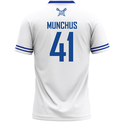 Hampton - NCAA Men's Lacrosse : Davis Munchus - White Lacrosse Jersey -1