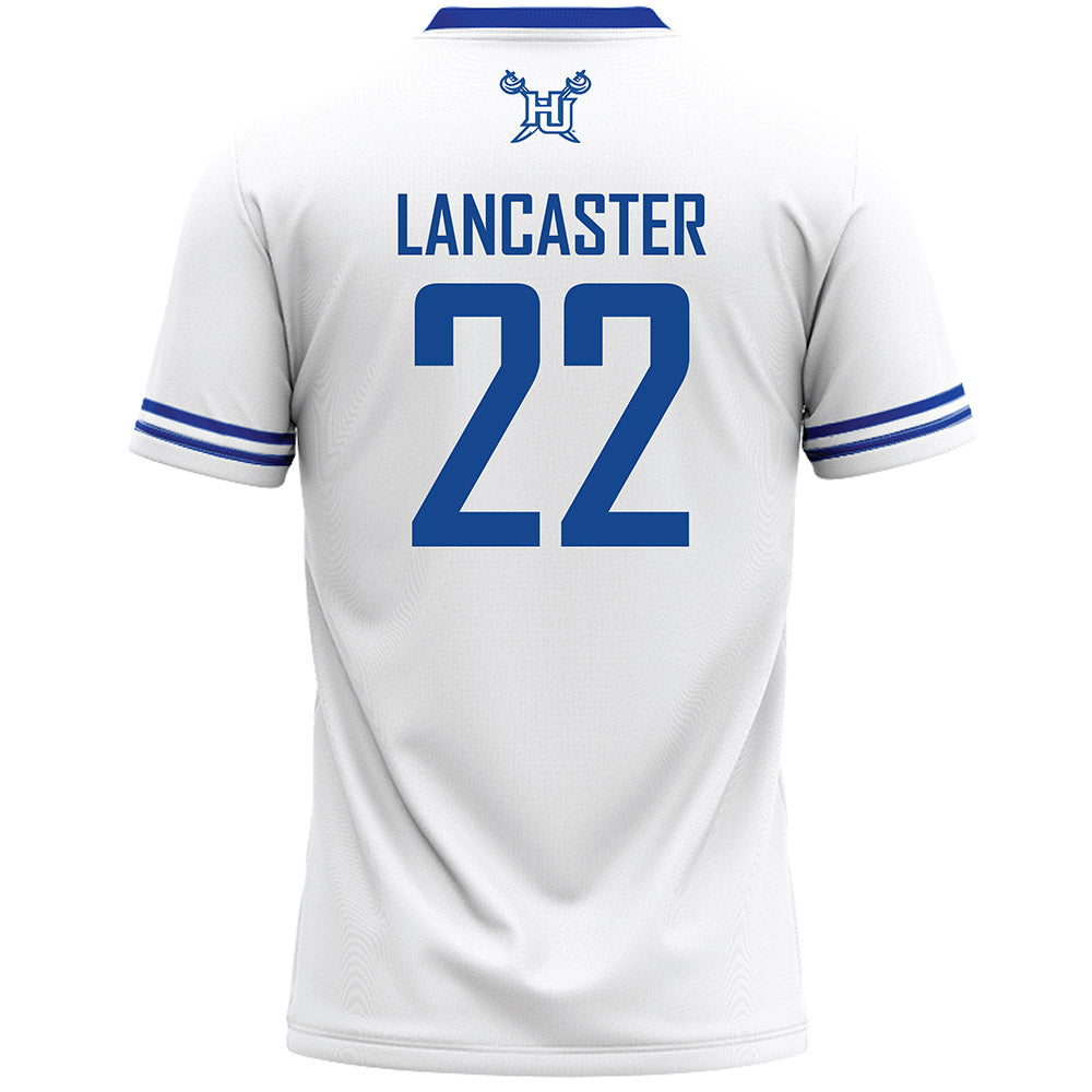 Hampton - NCAA Men's Lacrosse : Miles Lancaster - White Lacrosse Jersey -1