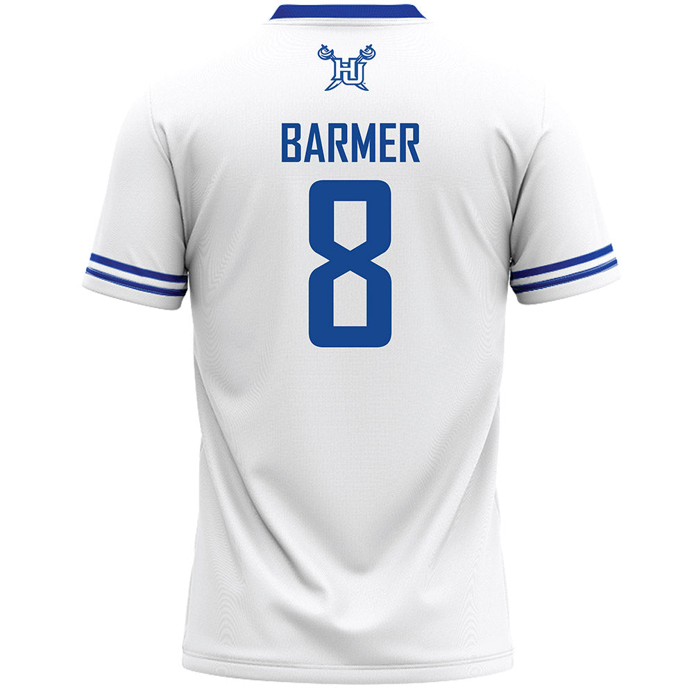 Hampton - NCAA Men's Lacrosse : Athan Barmer - White Lacrosse Jersey -1