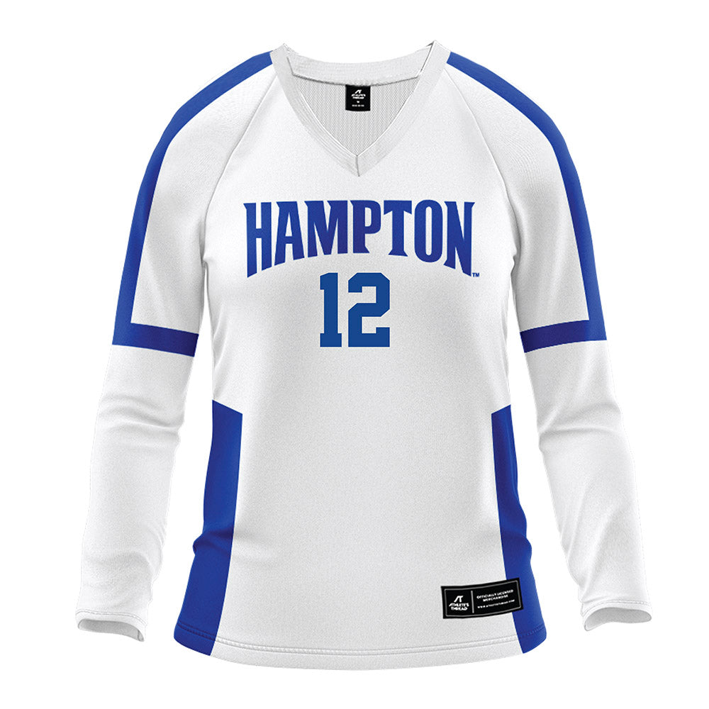 Hampton - NCAA Women's Volleyball : Antonia Vasquez - White Volleyball Jersey-0