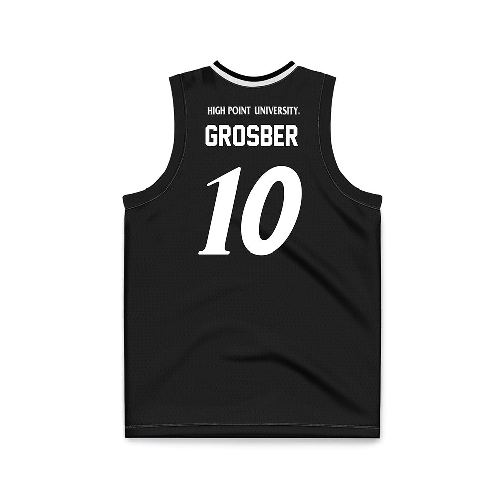 High Point - NCAA Men's Basketball : Dorian Grosber - Black Basketball Jersey-1