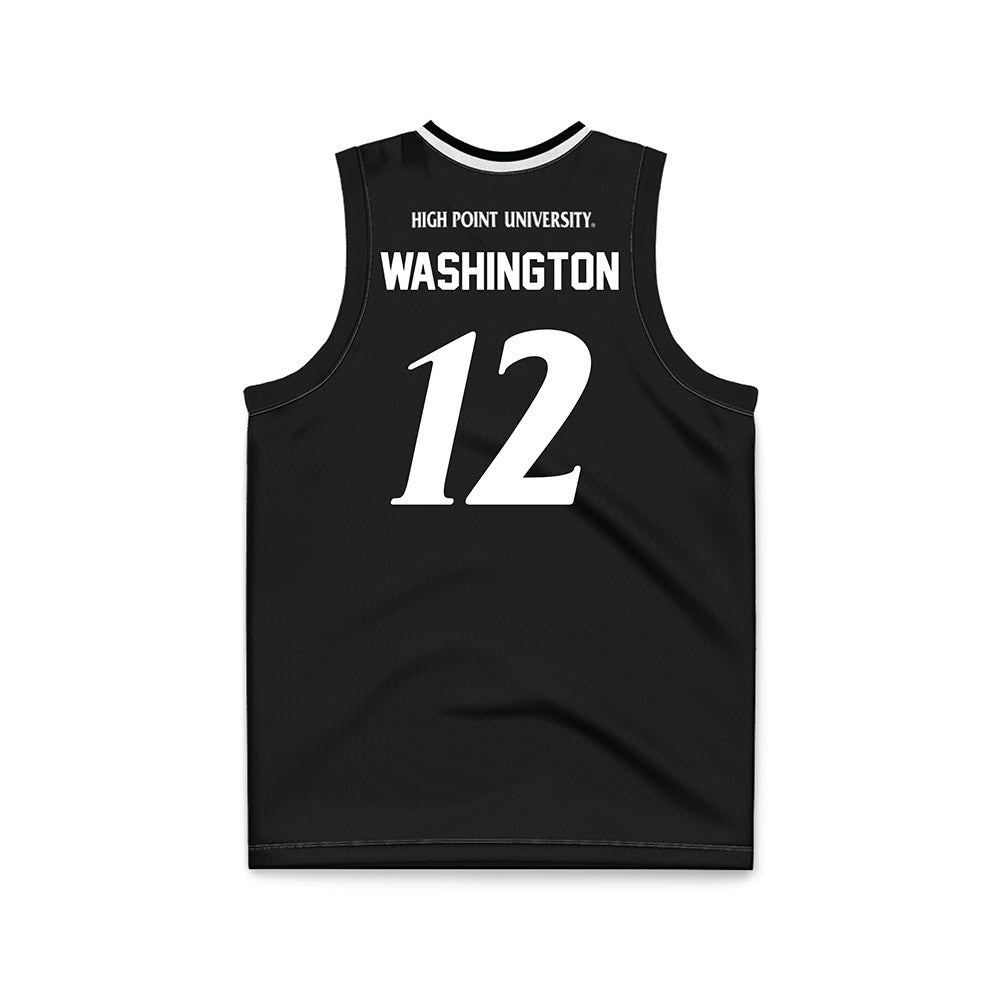 High Point - NCAA Men's Basketball : Scotty Washington - Black Basketball Jersey-1