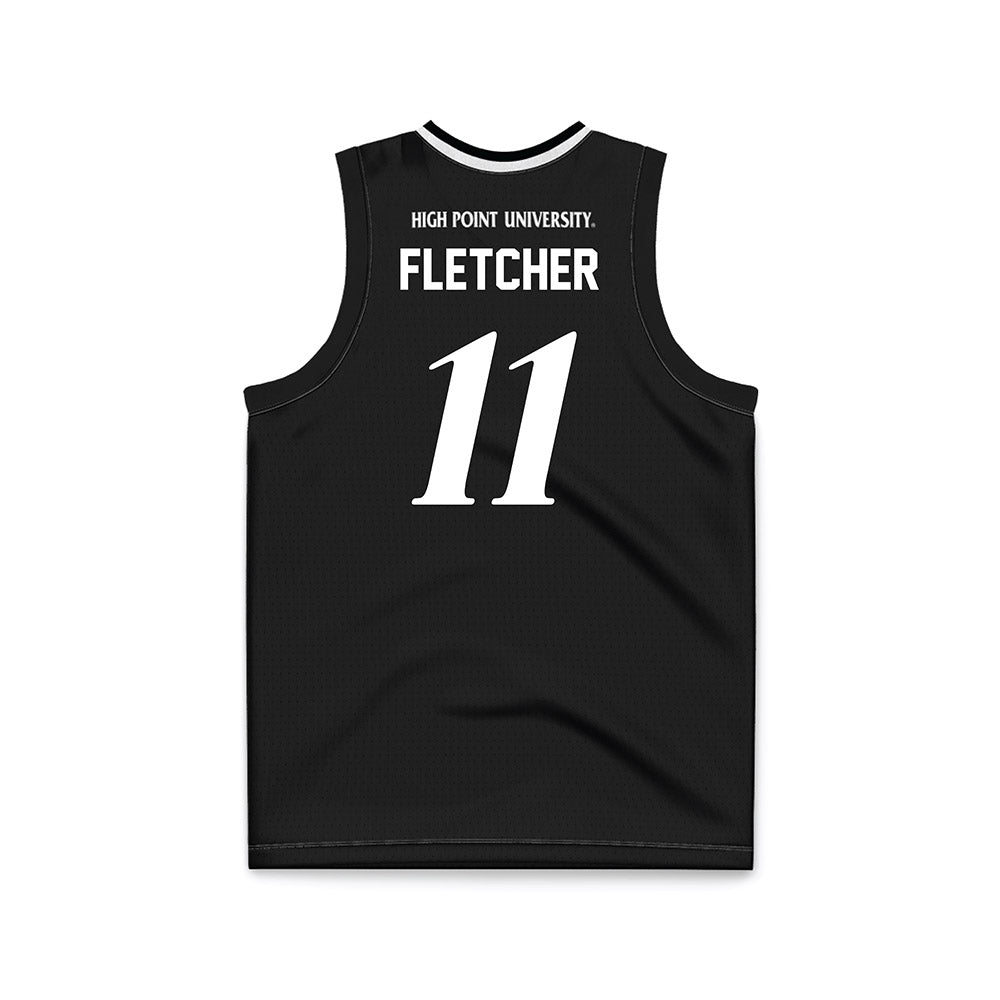 High Point - NCAA Men's Basketball : Camron Fletcher - Black Basketball Jersey-1