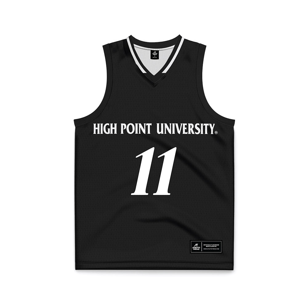 High Point - NCAA Men's Basketball : Camron Fletcher - Black Basketball Jersey-0