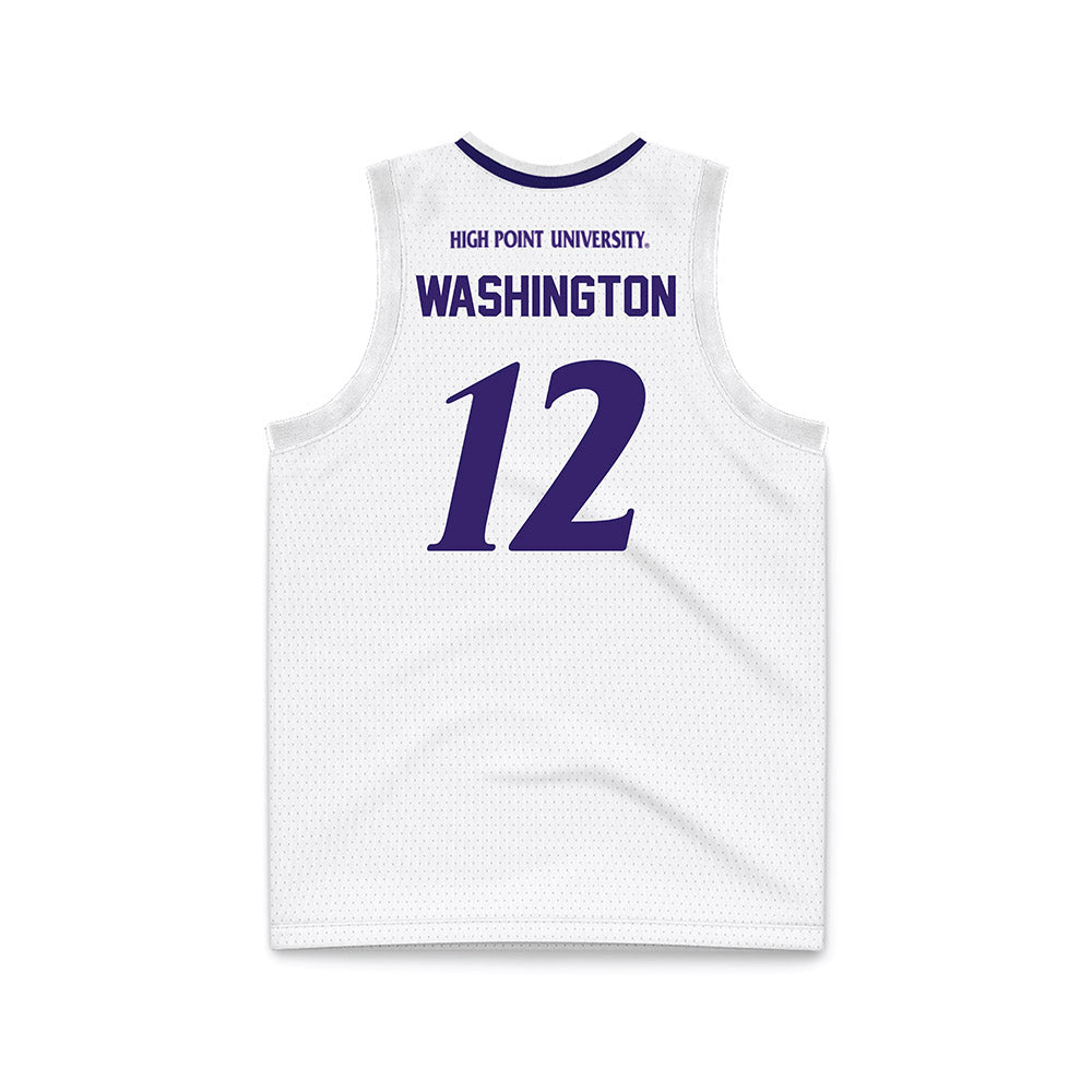 High Point - NCAA Men's Basketball : Scotty Washington - White Basketball Jersey-1