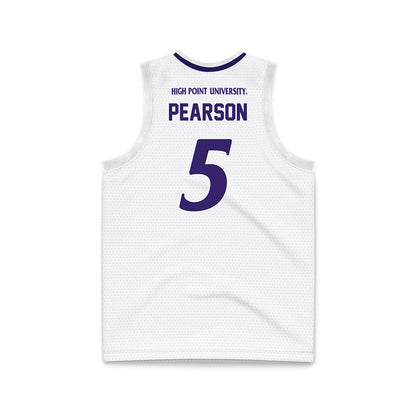 High Point - NCAA Men's Basketball : Trey Pearson - White Basketball Jersey-1