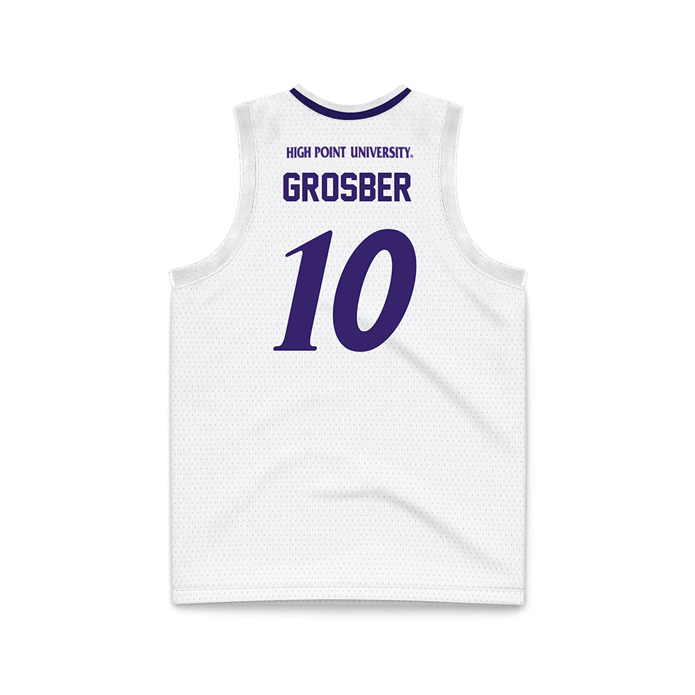 High Point - NCAA Men's Basketball : Dorian Grosber - White Basketball Jersey-1