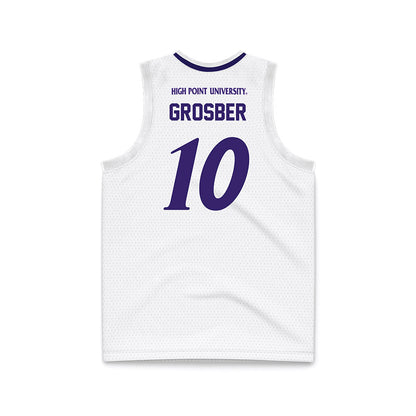High Point - NCAA Men's Basketball : Dorian Grosber - White Basketball Jersey-1