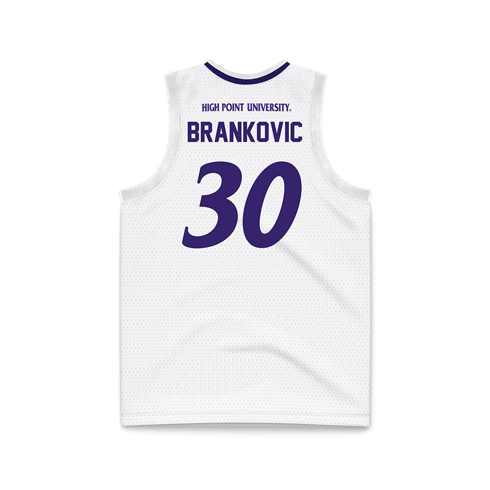 High Point - NCAA Men's Basketball : Filip Brankovic - White Basketball Jersey-1