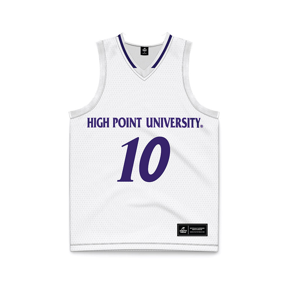 High Point - NCAA Men's Basketball : Dorian Grosber - White Basketball Jersey-0