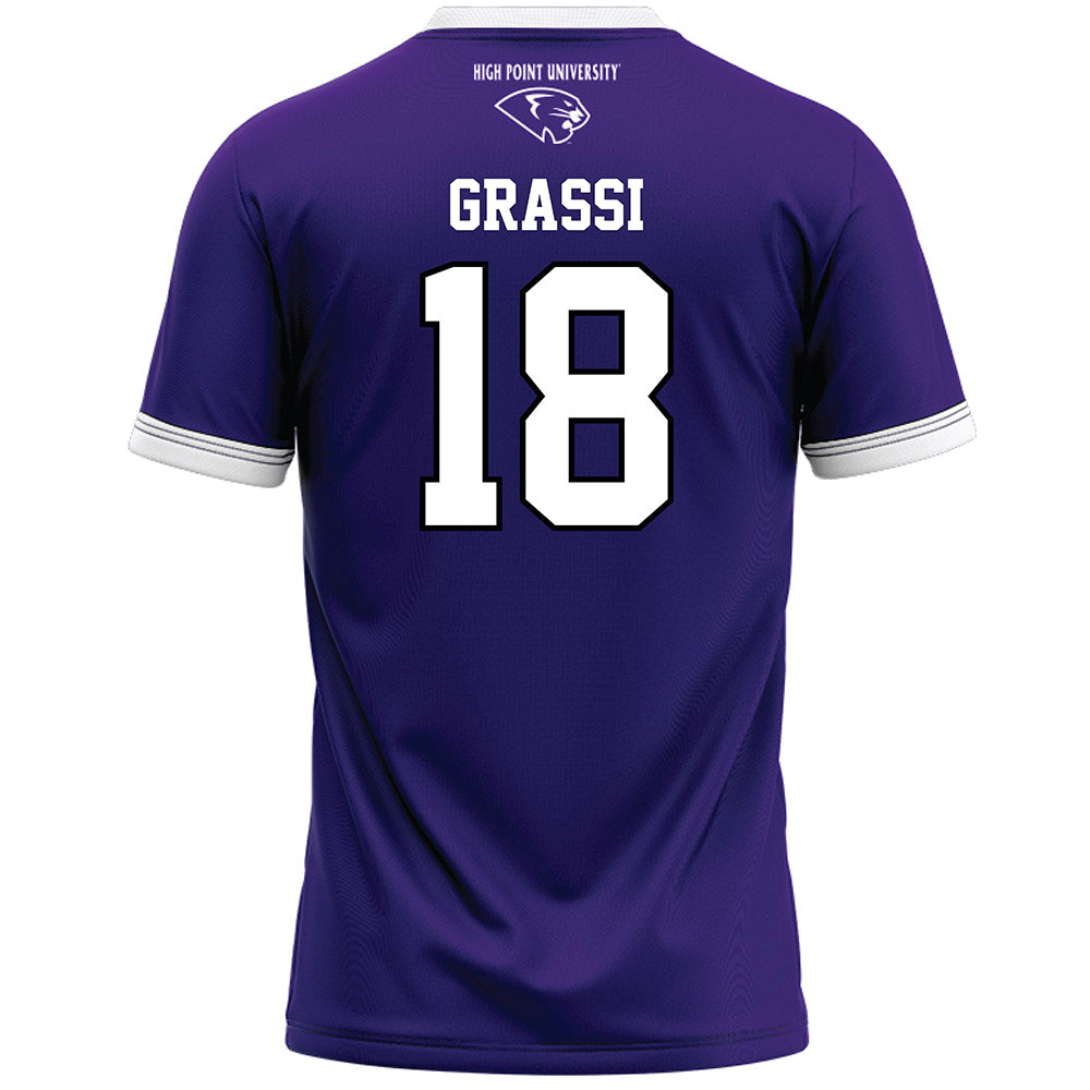 High Point - NCAA Men's Lacrosse : Anthony Grassi - Purple Lacrosse Jersey -1