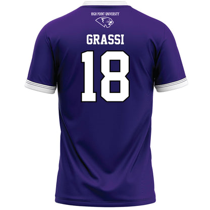 High Point - NCAA Men's Lacrosse : Anthony Grassi - Purple Lacrosse Jersey -1