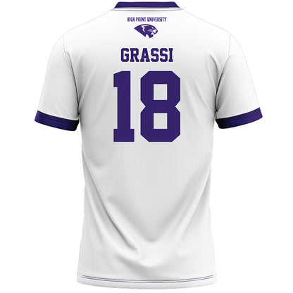 High Point - NCAA Men's Lacrosse : Anthony Grassi - White Lacrosse Jersey -1