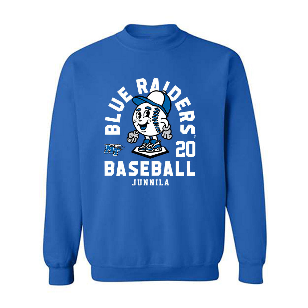 MTSU - NCAA Baseball : Jaxon Junnila - Fashion Shersey Crewneck Sweatshirt-0