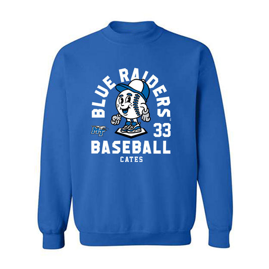 MTSU - NCAA Baseball : Cole Cates - Fashion Shersey Crewneck Sweatshirt-0