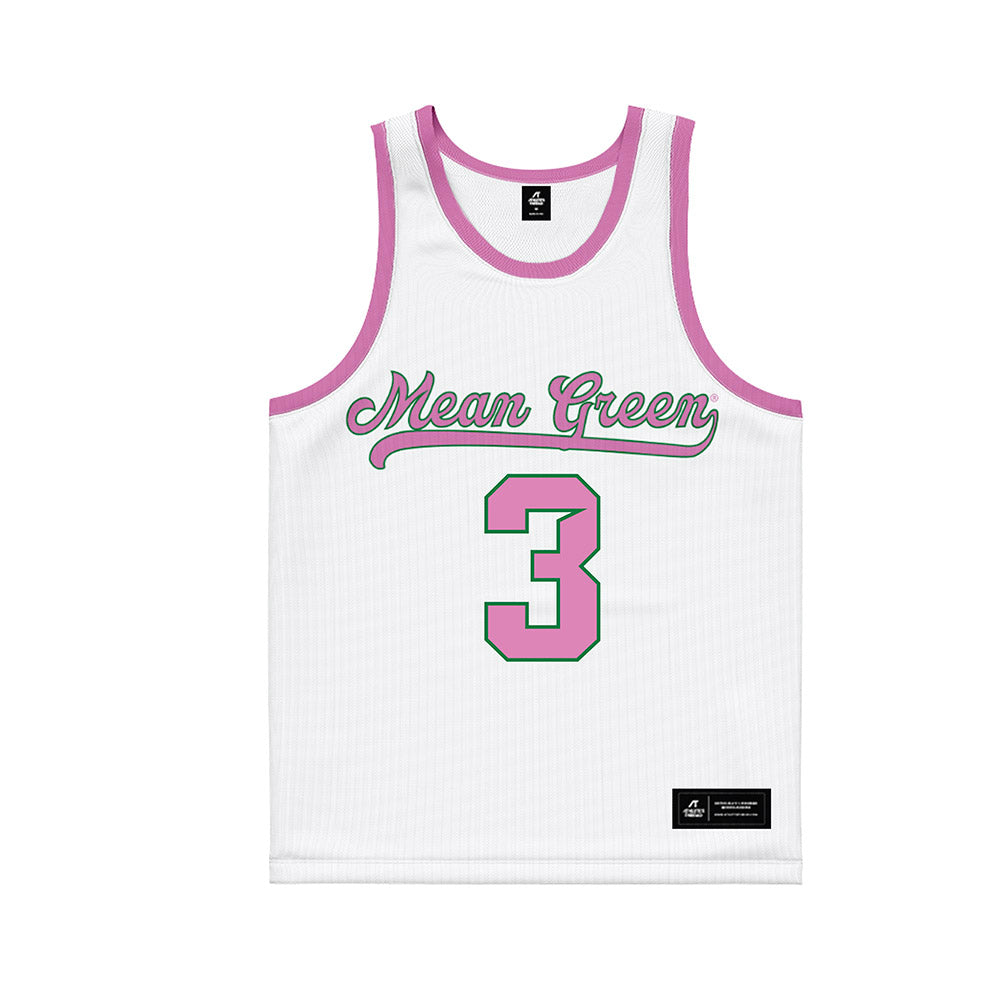 North Texas - NCAA Women's Basketball : Jazzy Owens Barnett - Pink Basketball Jersey-0