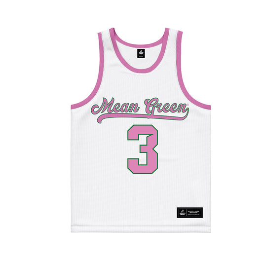 North Texas - NCAA Women's Basketball : Jazzy Owens Barnett - Pink Basketball Jersey-0