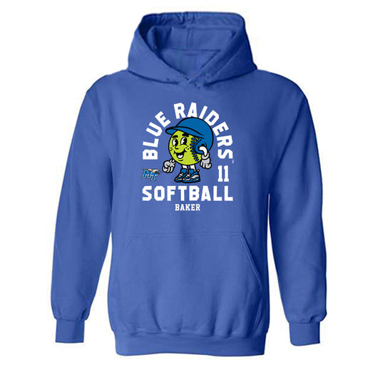 MTSU - NCAA Softball : Aubrey Baker - Fashion Shersey Hooded Sweatshirt-0