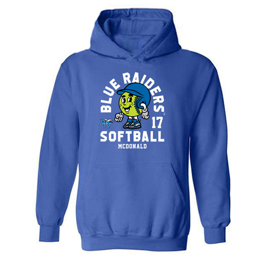 MTSU - NCAA Softball : Lucie McDonald - Fashion Shersey Hooded Sweatshirt-0