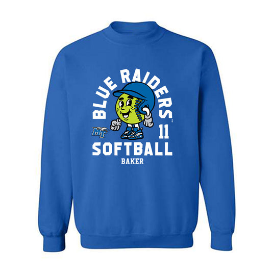 MTSU - NCAA Softball : Aubrey Baker - Fashion Shersey Crewneck Sweatshirt-0