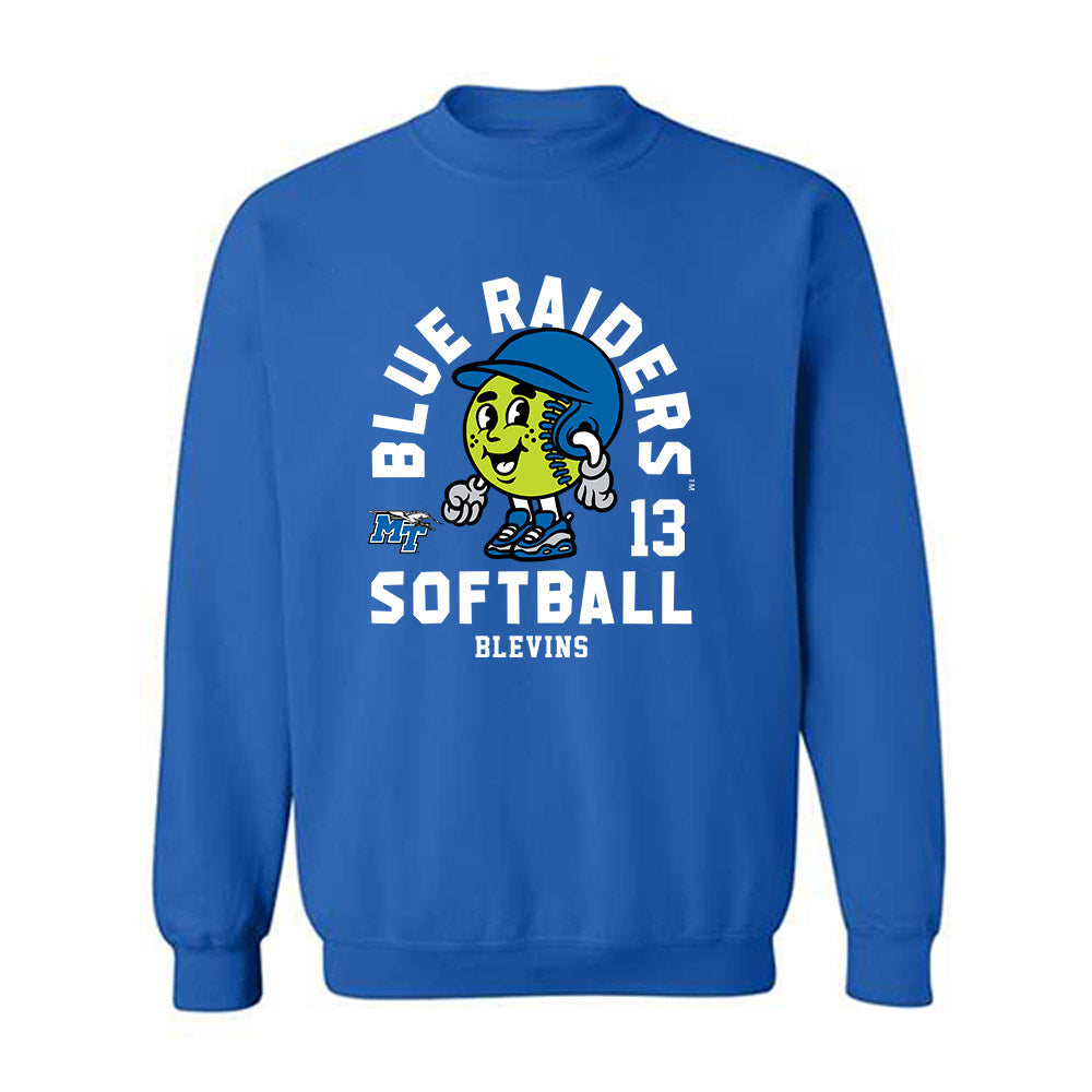 MTSU - NCAA Softball : Ansley Blevins - Fashion Shersey Crewneck Sweatshirt-0