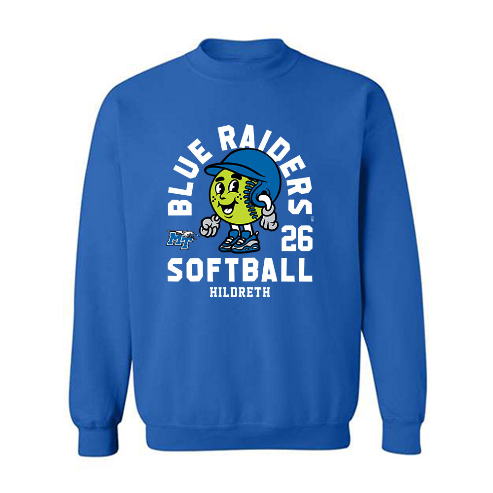 MTSU - NCAA Softball : Elle Hildreth - Fashion Shersey Crewneck Sweatshirt-0