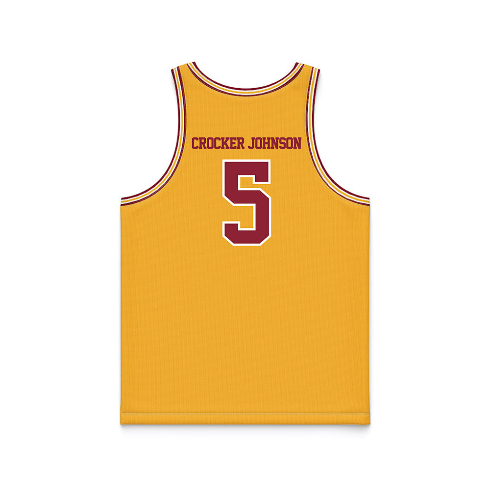 Minnesota - NCAA Men's Basketball : Jaylen Crocker johnson - Retro Gold Basketball Jersey-1