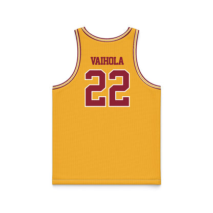 Minnesota - NCAA Men's Basketball : Robert Vaihola - Retro Gold Basketball Jersey-1