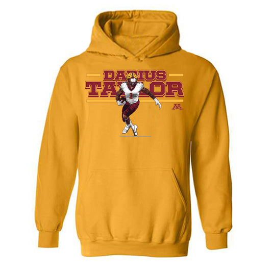 Minnesota - NCAA Football : Darius Taylor - Gold Individual Caricature Hooded Sweatshirt