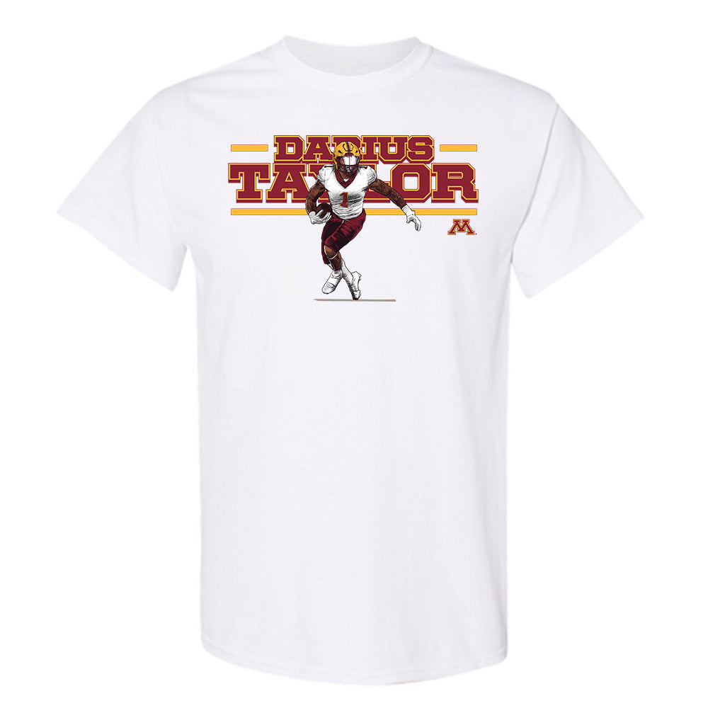 Minnesota - NCAA Football : Darius Taylor - White Individual Caricature T-Shirt