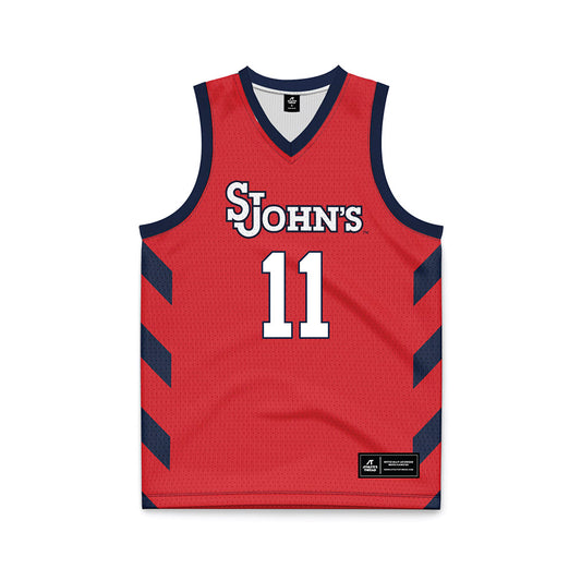 St. Johns - NCAA Women's Basketball : Janeya Grant - Red Basketball Jersey-0