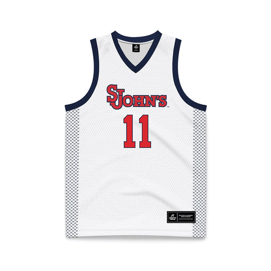St. Johns - NCAA Women's Basketball : Janeya Grant - White Basketball Jersey-0