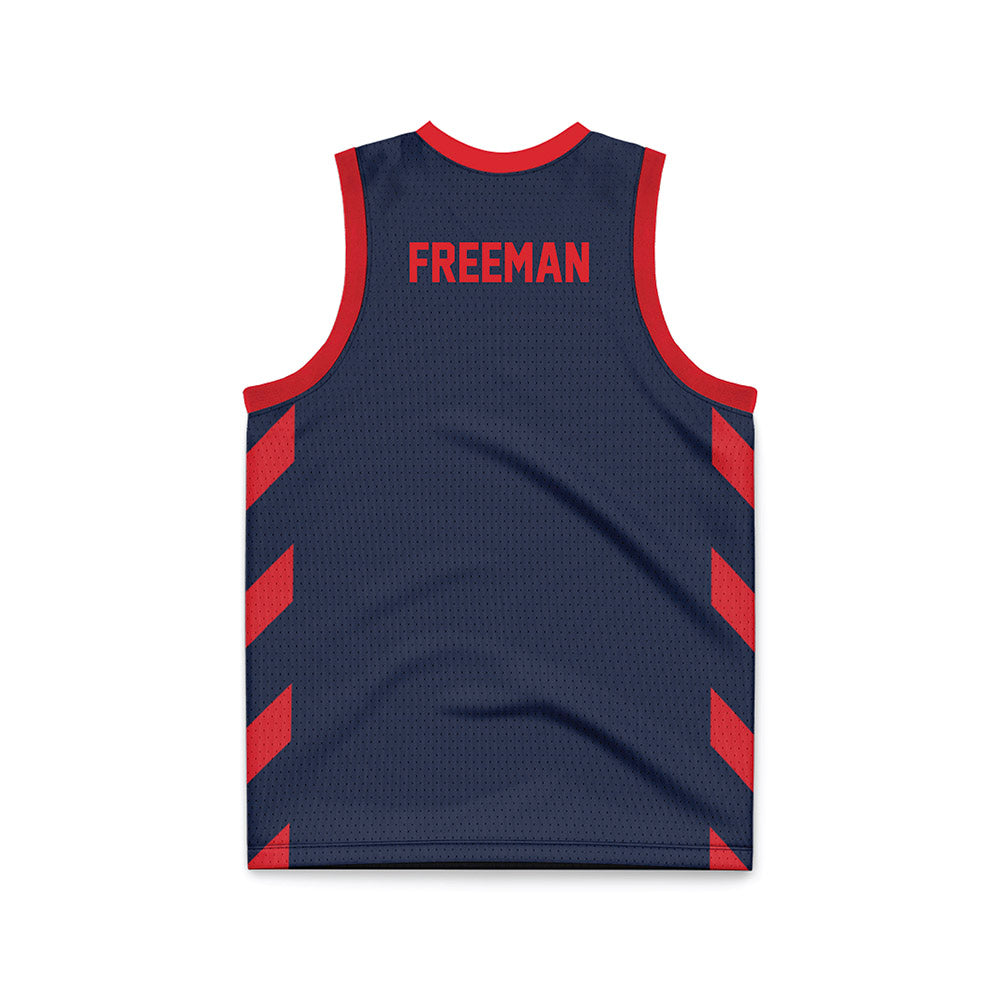 St. Johns - NCAA Men's Basketball : Donnie Freeman - Navy Basketball Jersey-1