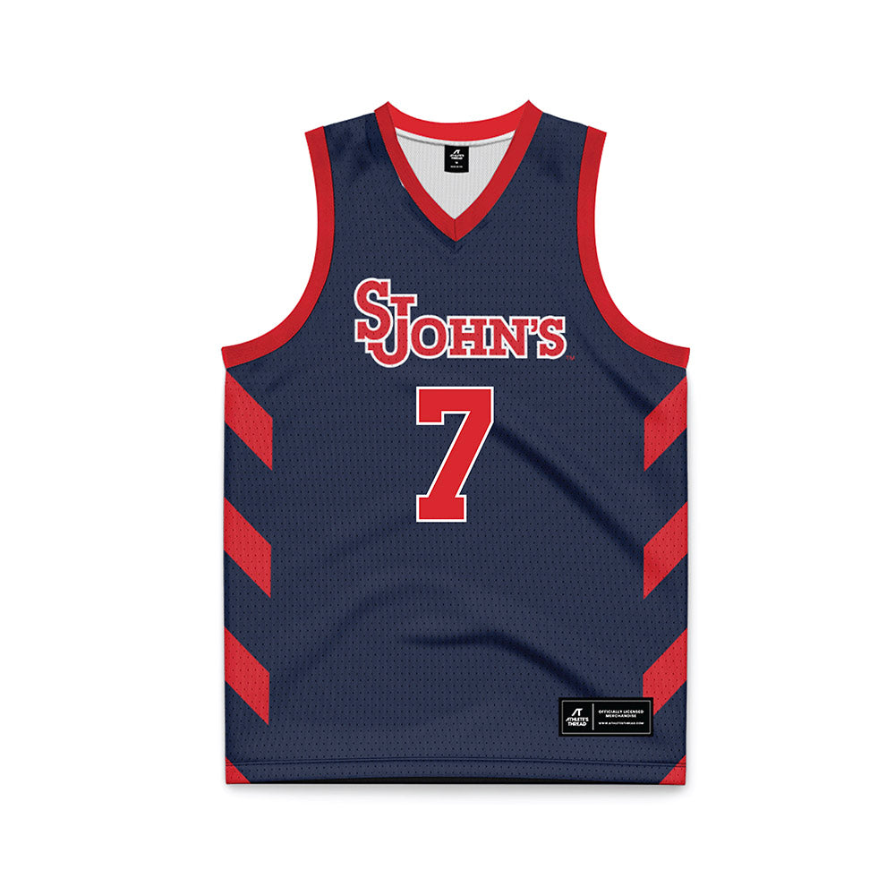 St. Johns - NCAA Men's Basketball : Fotis Konstantinidis - Navy Basketball Jersey-0