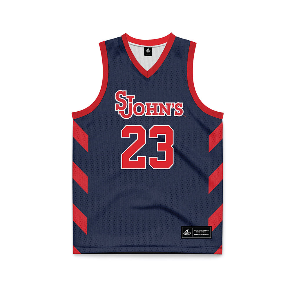 St. Johns - NCAA Men's Basketball : Bryce Hopkins - Navy Basketball Jersey-0