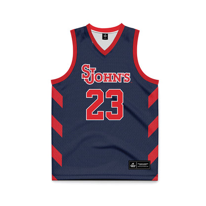 St. Johns - NCAA Men's Basketball : Bryce Hopkins - Navy Basketball Jersey-0