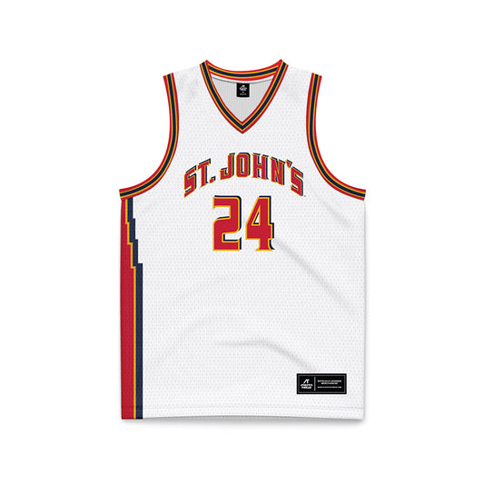 St. Johns - NCAA Men's Basketball : Zuby Ejiofor - White Basketball Jersey