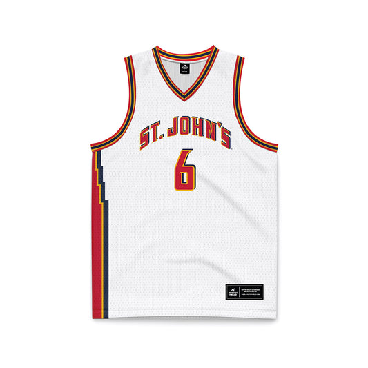 St. Johns - NCAA Men's Basketball : Casper Pohto - White Basketball Jersey-0