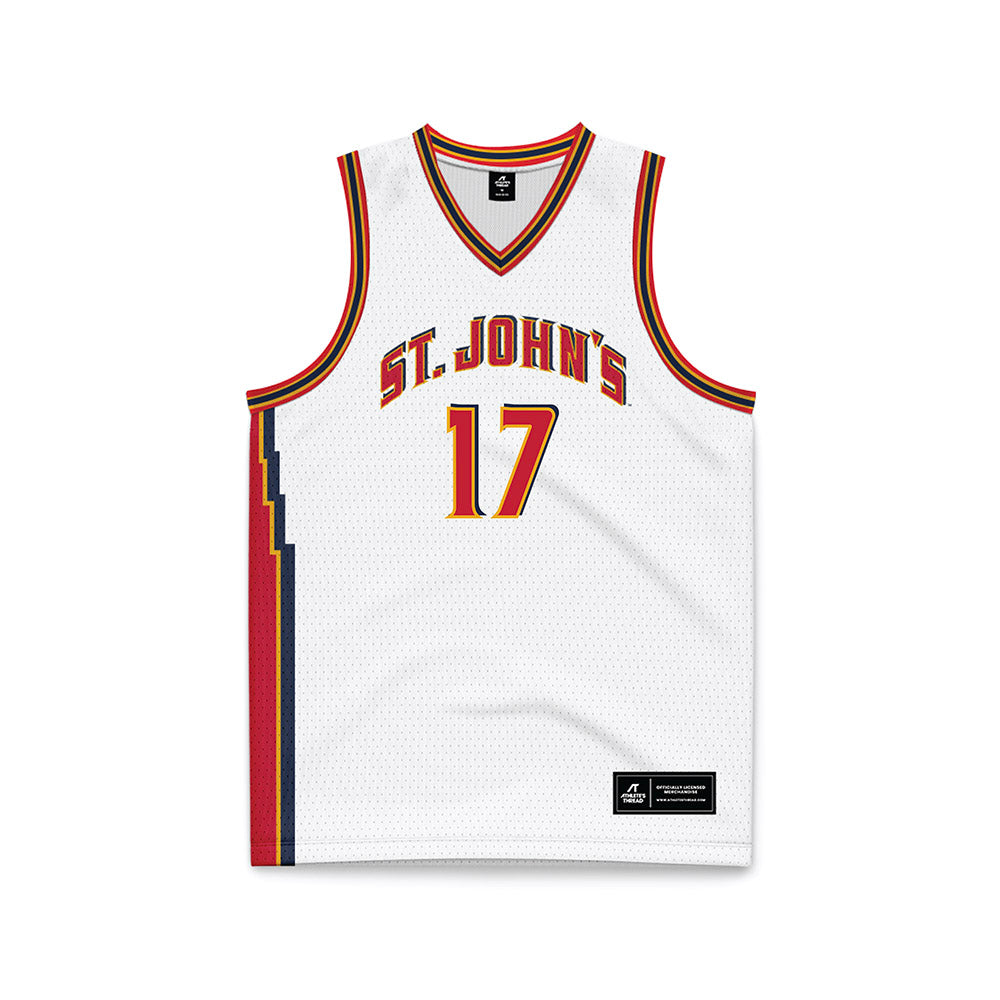 St. Johns - NCAA Men's Basketball : Ruben Prey - White Basketball Jersey-0